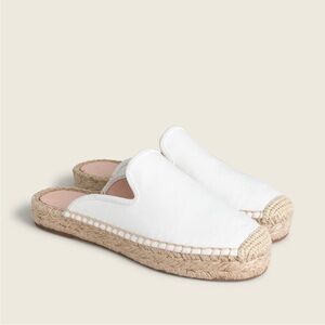 J.Crew Canvas Espadrille Mules in Ivory Natural